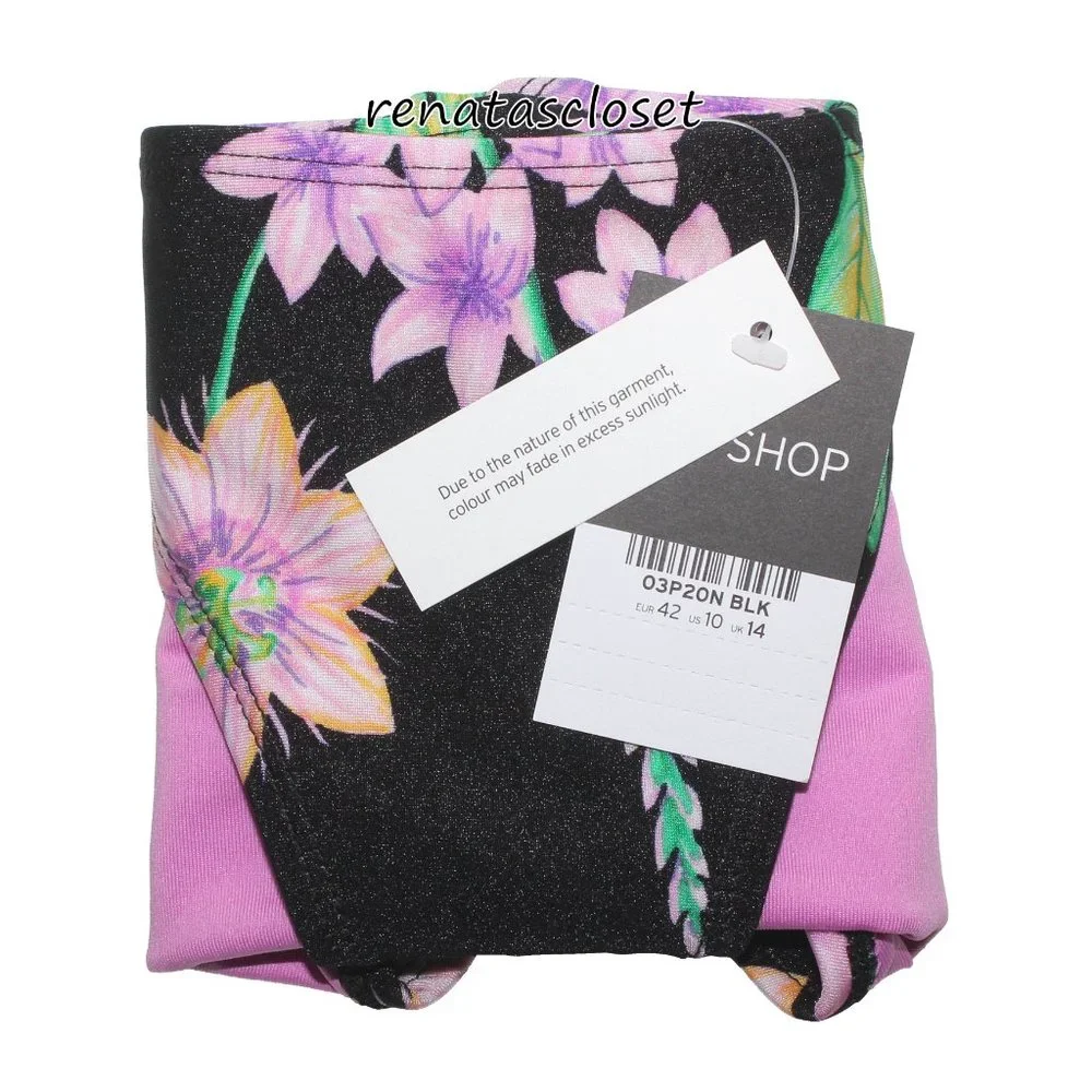Topshop Women's Floral Frill Tanga Bikini Swim Bottoms NWT - Picture 6 of 10